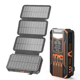 SOARAISE 48000mAh Solar Charger Power Bank, Wireless Portable Charger with 4 Built-in Cables & 7 Outputs,15W Fast Charging Portable Power Bank with USB C, Battery Pack with Flashlight for All Mobile Devices,back to school,back to school haul
