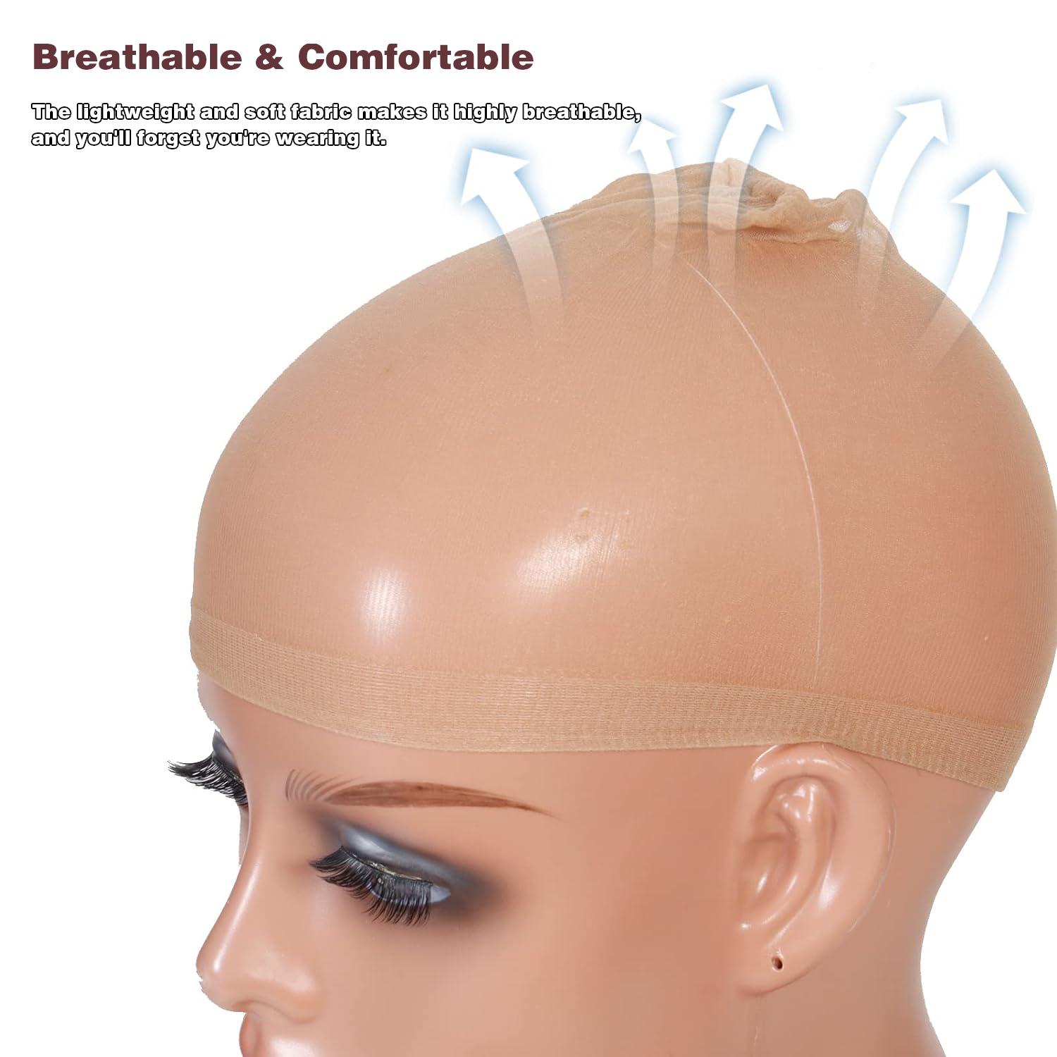 [Free gift] 1 PACK HD Invisible Wig Caps for Women Thin Transparent Wig Cap for Lace Front Wig Breathable High-Elastic Stretchy Stocking Nude Caps