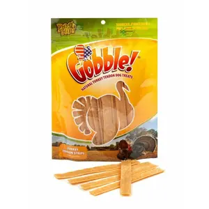 Gobble! Turkey Tendon Strips 6 oz. 40-45 Pieces Grain-Free Natural Dog Chews High Protein Low Fat Made in USA  Treats