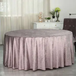 Premium Velvet Round Tablecloth 120" Mauve Cinnamon Rose - Seamless Soft & Reusable Table Cover