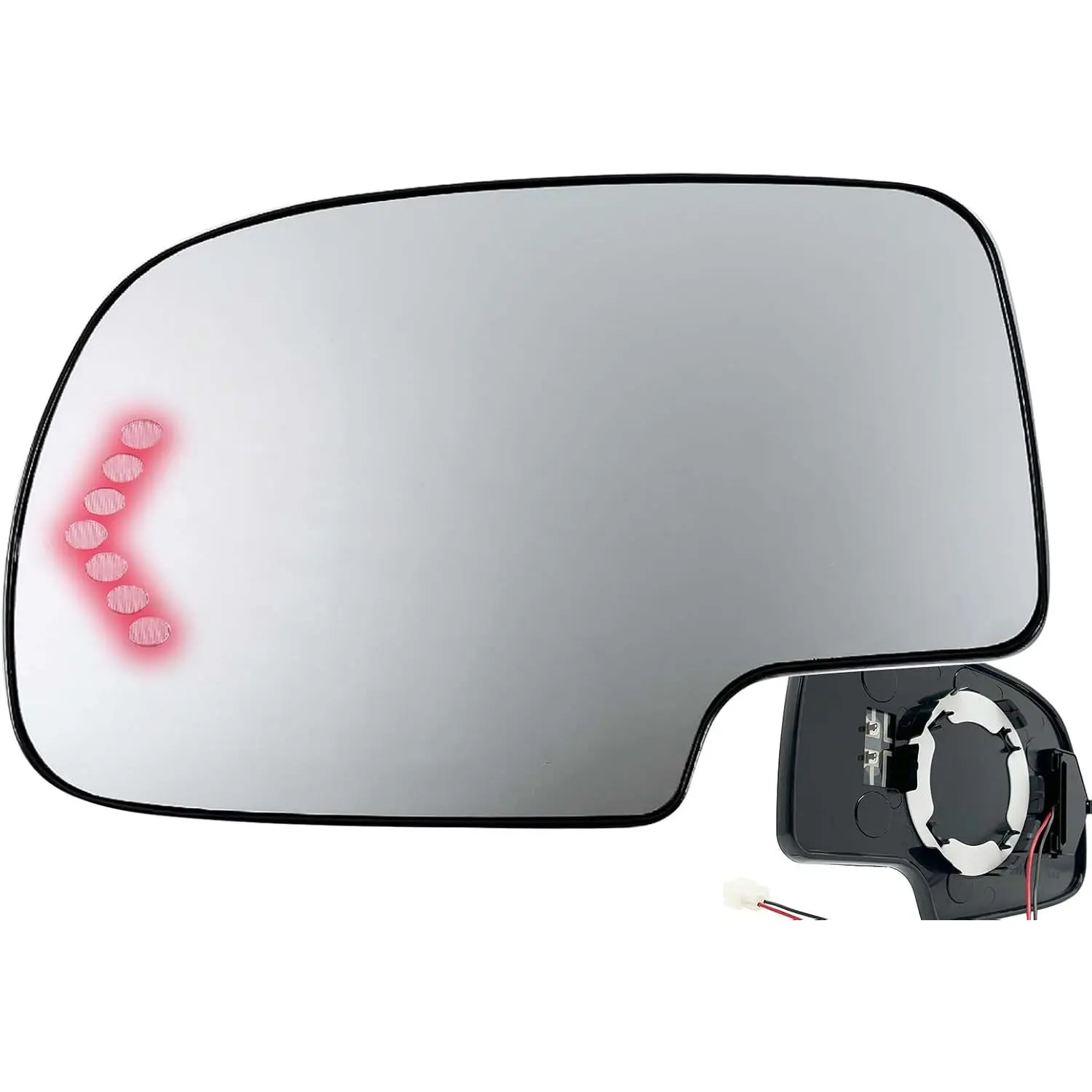APA Direct Replacement Mirror Glass for 2003-2006 Tahoe, Yukon, Escalade, Avalanche, Suburban (GM 1324102, 88944391), 10 3/4" Diagonally, Power-Heated, LED Signal, Driver Left LH Side, Diy, 2006 - 2003 Suburban / Tahoe / Yukon 1500 / Yukon 2500 / Yukon De
