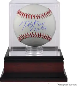 Kris Bryant Chicago Cubs Autographed Baseball with "2015 NL ROY" Inscription and Mahogany Baseball Display Case - Fanatics Authentic Certified