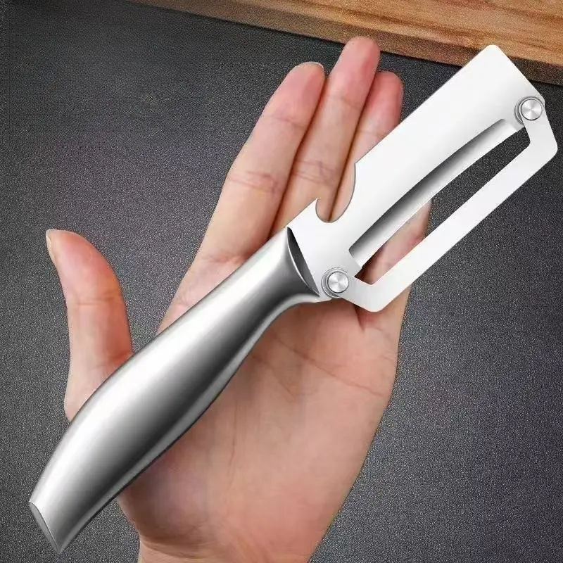 All steel open paring knife
