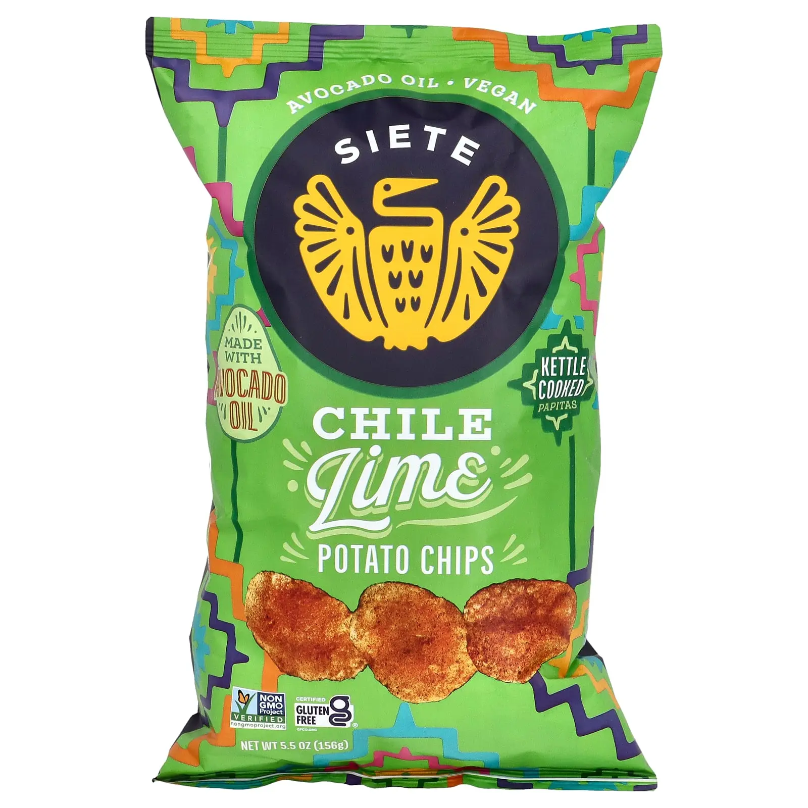 Siete Potato Chips, Chile Lime, 5.5 oz (156 g) Siete Potato Chips, Chile Lime, 5.5 oz (156 g)