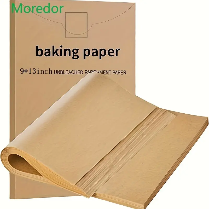 BBQ Paper-100pcs Parchment Paper Baking Sheets 9x13 Inches, Precut Non-Stick Parchment Paper for Baking, Cooking, Grilling, Frying and Steaming - Unbleached, Fit for most Sheet Pans Bakeware Aluminum baking, packaging Utensils, Anti-Adhesive Parchments, F