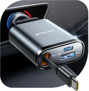 Lamicall Retractable Car Charger USB C Fast Charging [Ultra-Compact, 75% Less Space] 57W Type C Car Phone Charger fit iPhone 16 16e 15 Pro Max Plus Galaxy S25 S24 Ultra Pixel Android #TikTokShopBlackFriday #TikTokShopCyberMonday