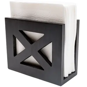 Black Wooden Napkin Holder