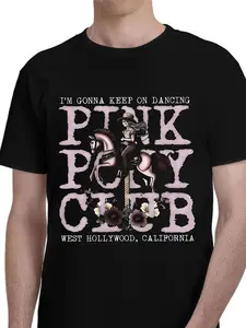 Pony Club 'keep Dancing' Print T-Shirt, Soft Casual Long Sleeve Top, Western Aesthetic Design, Comfortable Home Wear, Music Fan Street Style