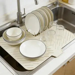 Upgraded Waterproof Under Sink Mat - Non-Slip Silicone Cabinet Liner with Drainage Grooves 22.8 x 17 inches for Kitchen Bathroom & Laundry Cabinets magnetic rack metal stand long lasting furniture hat organizers decorations 2025 360 rotating drain board