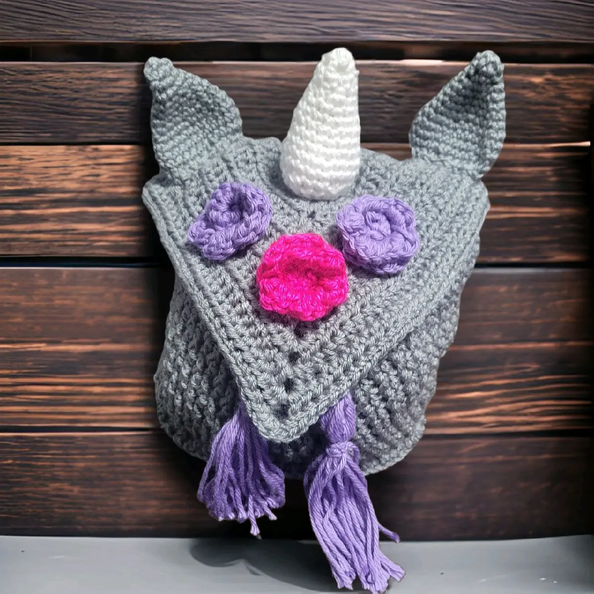 Handmade Crocheted Unicorn Backpack - Perfect for School and Travel