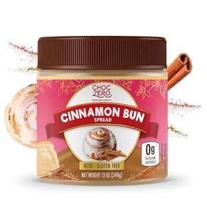 ChocZero Cinnamon Bun Spread, No Added Sugar, Keto Breakfast & Dessert Spread, All Natural and Creamy (1 jar, 12 oz)