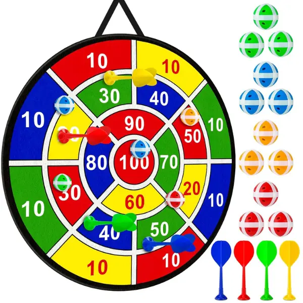 29 Inch Dart Board Game for Kids – Sticky Ball Dart Board Set with 12 Balls & 4 Darts, Indoor & Outdoor Family Sports Game, Parent-Child Interactive Toy, Birthday & Holiday Gifts for Boys and Girls