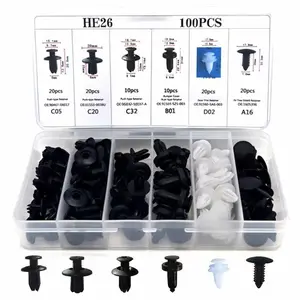 100pcs Universal Expansion Screw Clips Set for Automobiles Mudguard Leaf Plates Door Panel Clips C05 C20 C32 B01 D02 A16 Car Accessories