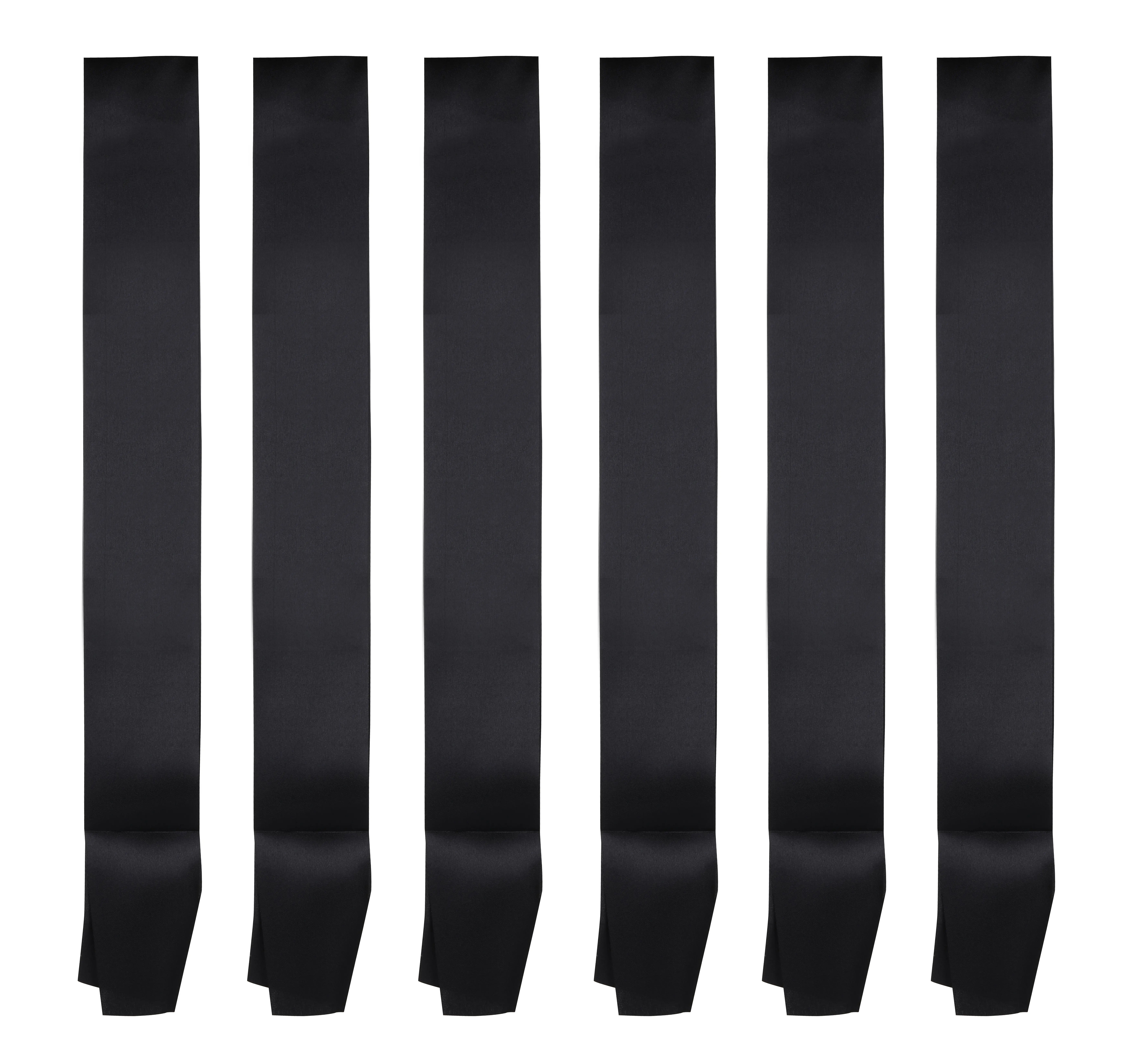 Pack of 6 Black Blank Satin Sash, Sashes for Pageants, Party