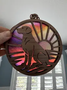 Labrador Sunset Suncatcher for Sunny Window