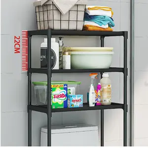 Space-Saving 3-Tier Over Toilet Storage Rack Ideal for Bathroom, Laundry Room, Kitchen Freestanding Bathroom Organizer Shelf - Waterproof, Sturdy Iron Frame, Easy Assembly