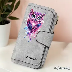 1pc Purple Owl pattern women's long Fashionable Wallet, multi-functional wallet, portable snap coin purse, birthday gift and daily commuting essential, perfect holiday gift, suitable for outdoor, travel and family use, 2.27CYJ-20