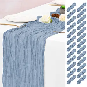 MTREO 15 25 Pack Cheesecloth Table Runner 17 x 108 Inch Fall Thanksgiving Boho Rustic Farmhouse Gauze Cheese Cloth Runner for Wedding Party Baby Shower Home Decor Holiday Decorations