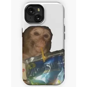 Monkey sipping caprisun meme Phone Case, Fun phone case Compatible with iPhone 17 Air 16 Plus 15 Promax Pro Max 14 13 12 11 & Samsung 22-25 Ultra Plus Fe EDGE Smartphone Cellphone