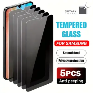 5-Pack Privacy Tempered Glass Screen Protector, Compatible with Samsung Galaxy a Series, Full Coverage, Anti-Scratch, Scratch Resistant, Accessories