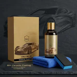 Premium 9H+ Ceramic Coating for Cars Kit (100ML) - High Gloss Crystal Diamond Paint Protection Detailing Set with Sponge & Towel  Professional 9H+ Car Ceramic Coating Kit 3.38FL.OZ - Hydrophobic Polish & High Shine Crystal Coating Shield for Auto Care sum