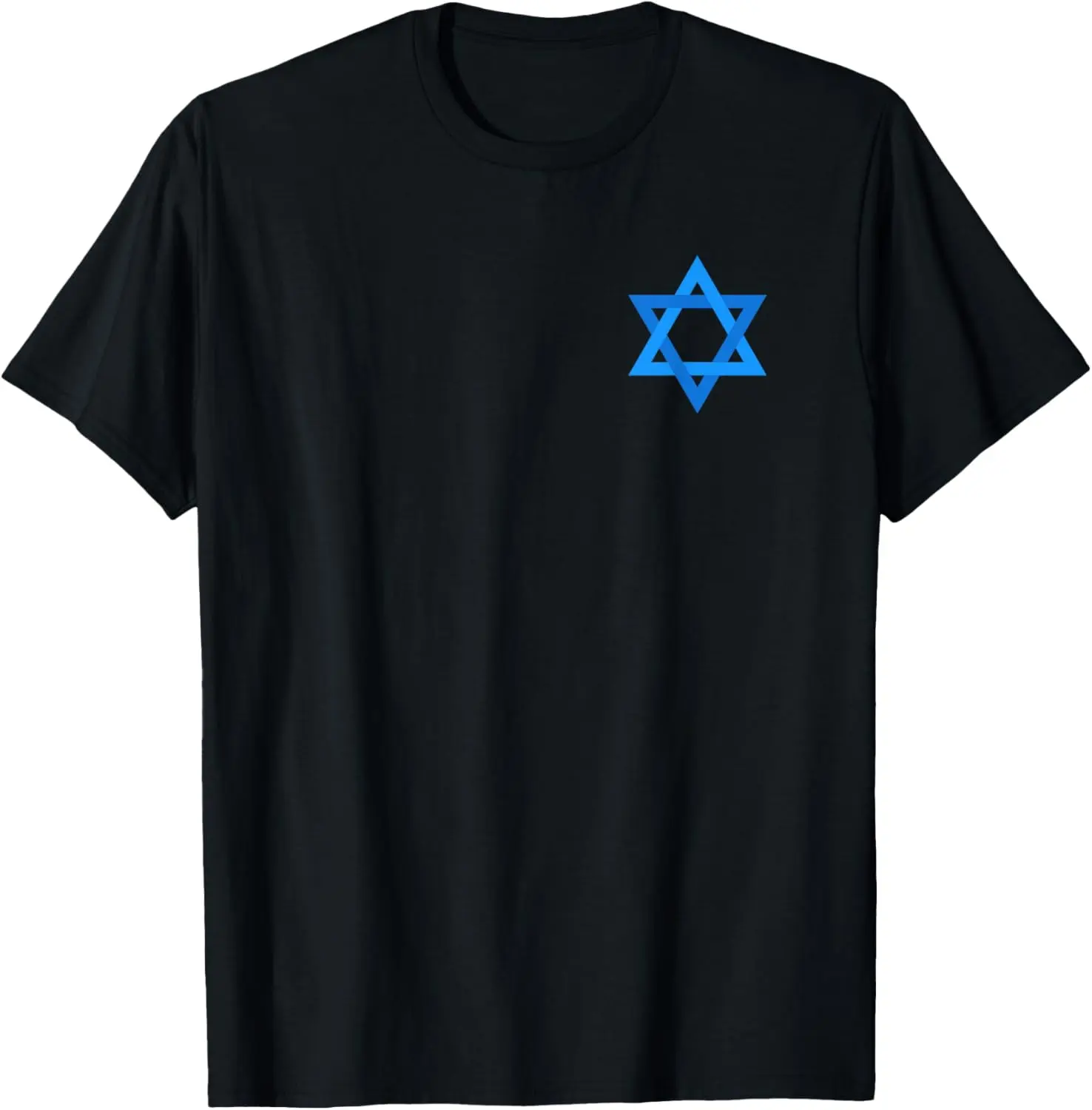 Women's 100% Cotton Short-Sleeve Round Neck Vintage Streetwear Everyday T-Shirt - Distressed Israeli Flag Star of David Jewish Symbol Clothes