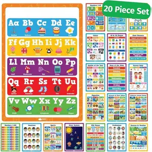 20 Classroom Educational Posters For Preschoolers Toddlers Kindergarten Elementary - 16" x" - 20pcs - Learning For Toddlers Wall Preschool Kindergarten Kids Posters Classroom Decor