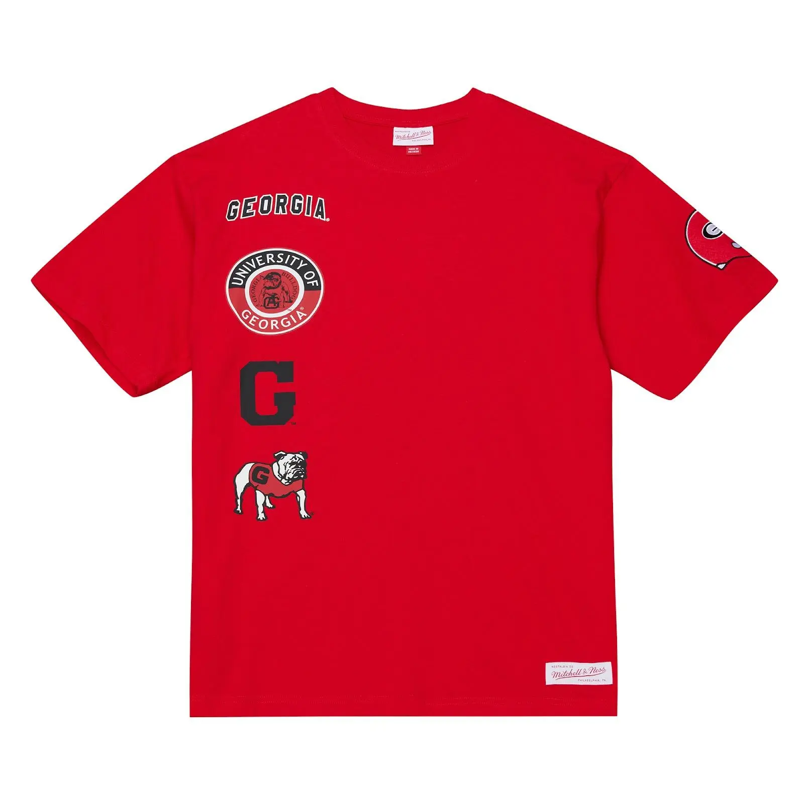Georgia Bulldogs Red Double Clutch Premium T-Shirt Throwback Tee Graphic Vintage Fan Gear Mitchell & Ness