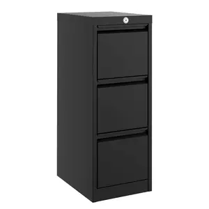3-Drawer Lateral File Cabinet with Lock, for Letter & Legal Size Documents, Secure Office Storage Organizer, for Home Office, Black