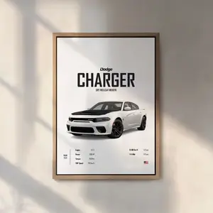 GiftOfHope Dodge Charger SRT Hellcat Unframed Poster Wall Art For Kids Boys Room Decor Nursery Home Office Gift Idea For Him