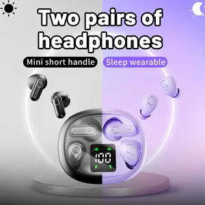 Wireless Bluetooth earbuds, tiny discreet in-ear earphones, sleep and workout earbud set (two pairs), compact short stem design, suitable for work, sports, and sleep; supports charging audio features. Mother’s Day Gift
