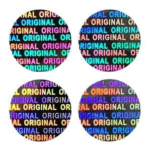 200pcs/400pcs 15x15mm Original Security Labels Warranty Hologram Stickers One Time Seal Holographic Round Stickers