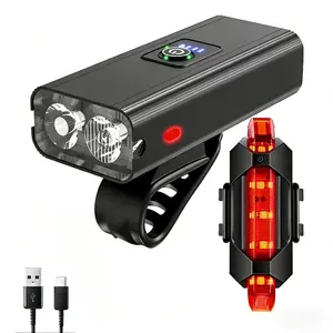 Bike Light, High Lumens Super Bright Bicycle Lite, 6+4 Modes USB Rechargeable Bike Headlight & Taillight Set, Waterproof Safety Bike Front & Rearlight for Road, Mountain, Night Riding