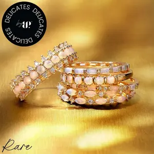 Bomb Party Delicates Collection Rings - 4 to 5 Originals Unicorns Ultra Unicorns Sizes 6 & 7 Four Metals Multiple Gemstones with Diamonds