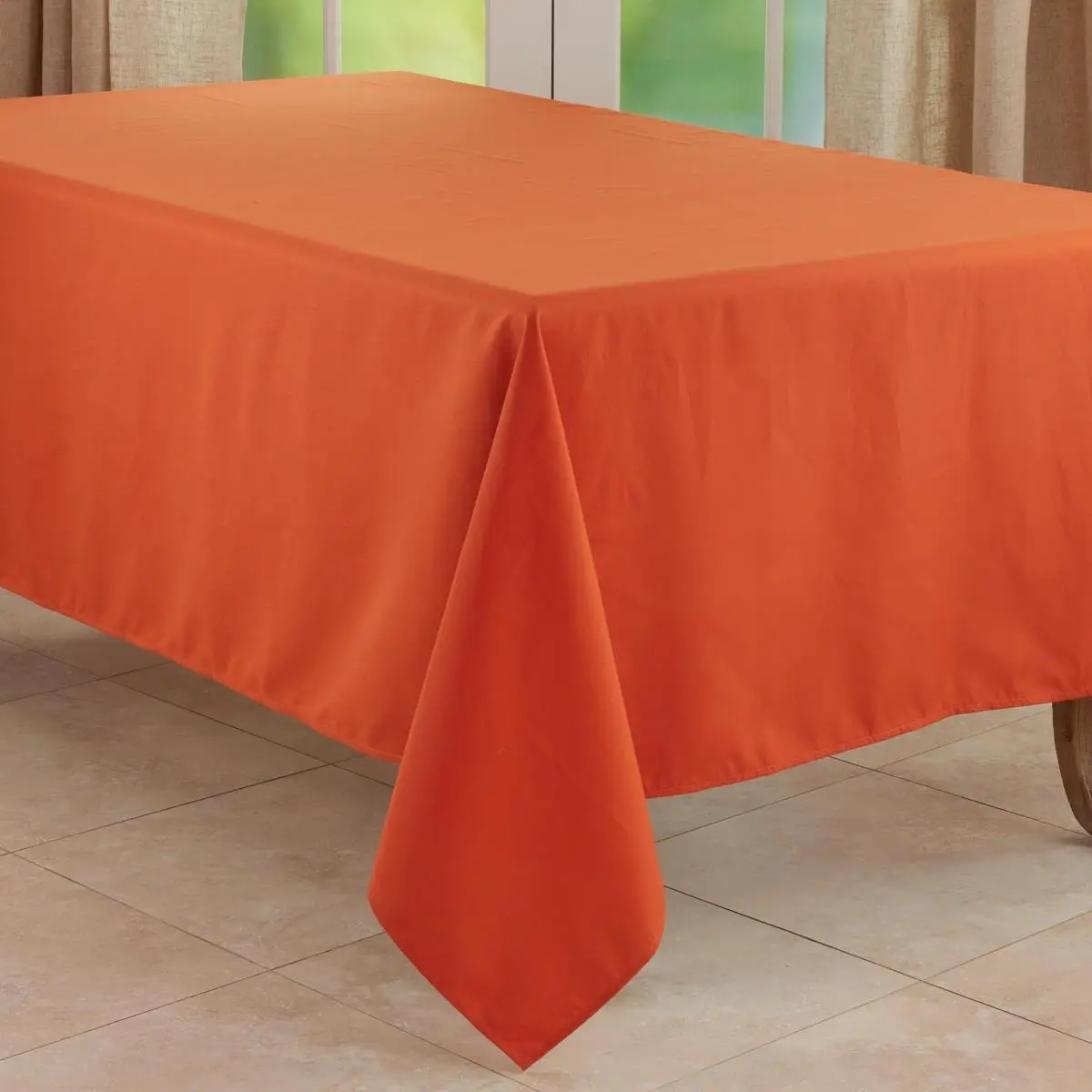 Saro 321-PM65120B 1-Piece Oblong Size Tablecloth - 65x120 in, Casual Design Pink Everyday Table Fabric Cloth for Home Kitchen