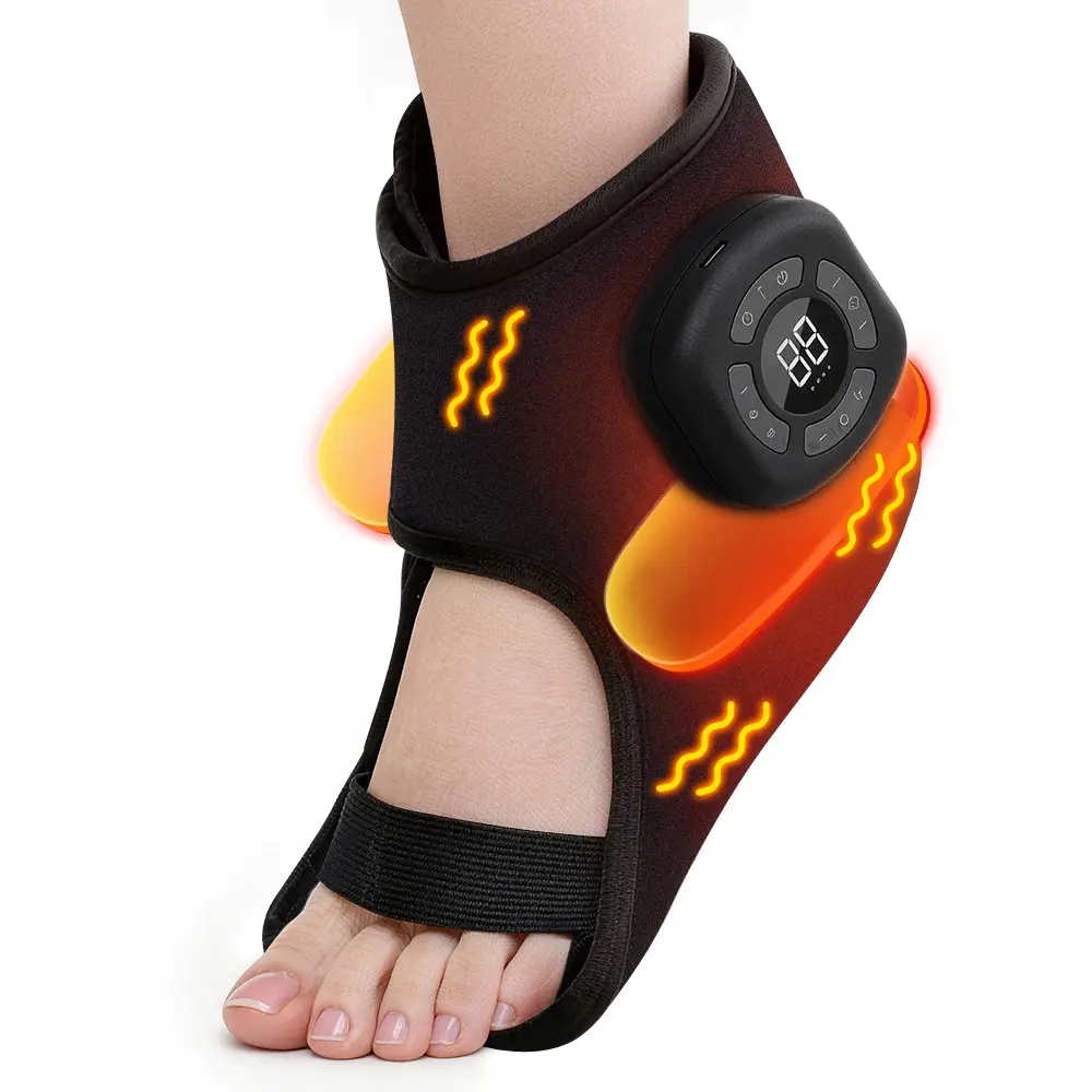 Foot Ankle Airbags Massager, Vibration  Heating Airbag Squeeze Foot Relaxation Massage Device Ankle Heating Pad Relaxation Aid