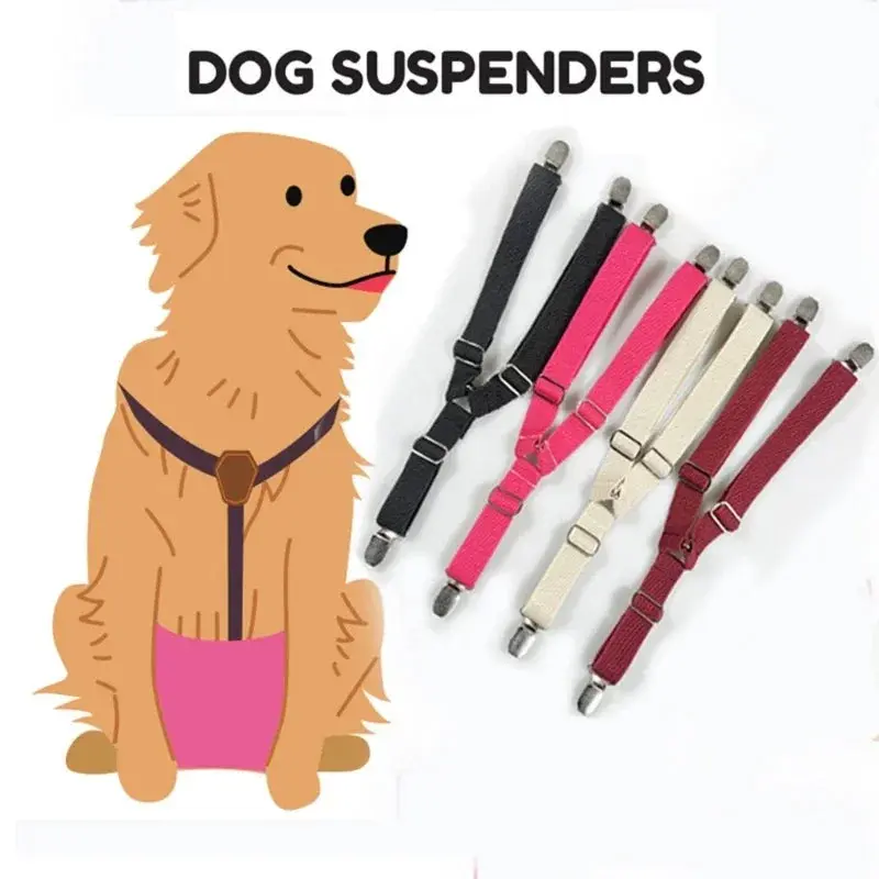 Adjustable Dog Diaper Suspenders with Belly Bands
