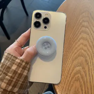 Cute Button Creative Couple Phone Stand Mount Accessories, Colorful Adhesive Back Cover, Mobile Decoration DIY Entertainment, Installation, Compatible with iPhone & Android Phones