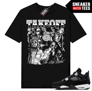 J4 White Thunder Sneaker Match T-Shirt Take Off - Unisex Crew Neck Short Sleeve Casual Top