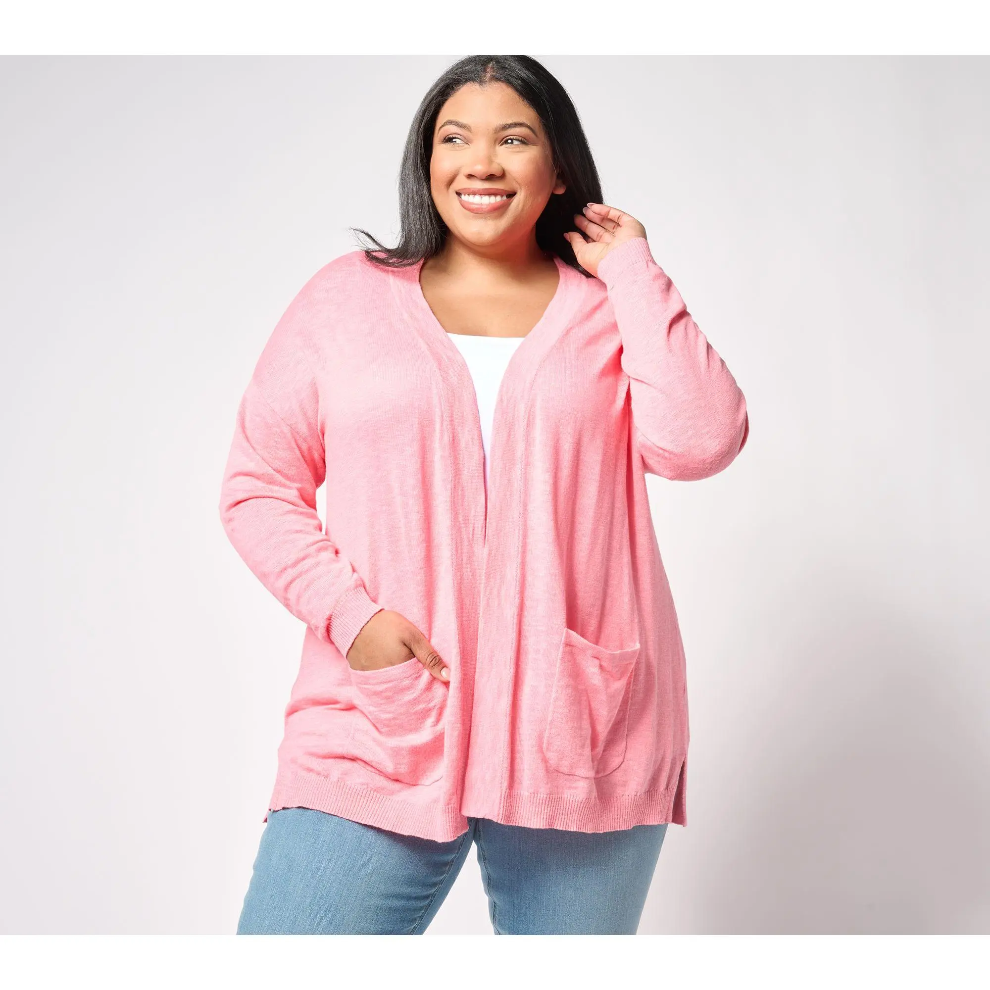 Denim & Co. Beach Sweater Cardigan with Pockets
