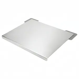 304 Stainless Steel Cutting Board with Lip, Rounded Edges No Sharp Corners, With 2 Pcs Non-Slip Mats, for Kitchen, Meat, Vegetables, Fruits, Kneading, Bread & Baking