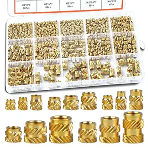 400 count   Brass Threaded Inserts Kit, M2 M2.5 M3 M4 M5 M6 Female Metric Knurled Insert Nuts, Heat Set Inserts for Plastic &  Printing Components