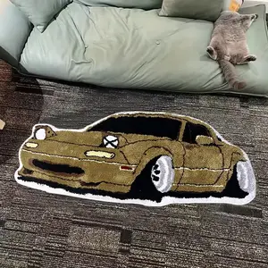Cool Car Carpet, Imitation Cashmere Material, Soft Indoor Decorative Rug, Suitable for Game Room, Living Room, Bedroom, All Seasons