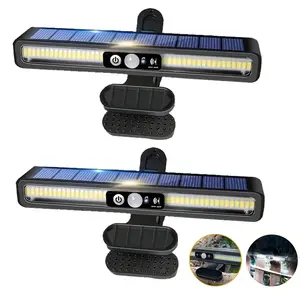 Solar LED Landscape Light Strip with Motion Sensor, Outdoor Security Lighting, Easy Clip-On and Wall Mount, Garden Pathway Fence Decor, Solar Fence Lights