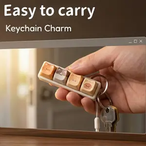 Cute Cat 4-in-1 Keyboard Button Keychain (Keycaps Random)
