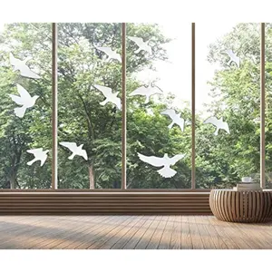 Anti-Collision Window Bird Stickers Decals for Glass Door Protect Birds from Bird Strikes (Clear)