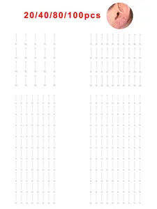 20Gauge Clear Ear Lobe Stud Earrings Bioflex Plastic Cartilage Earrings Piercing Retainers for Surgery Sport Work Invisible Ear Jewelry 20/40/60/80/100Pcs