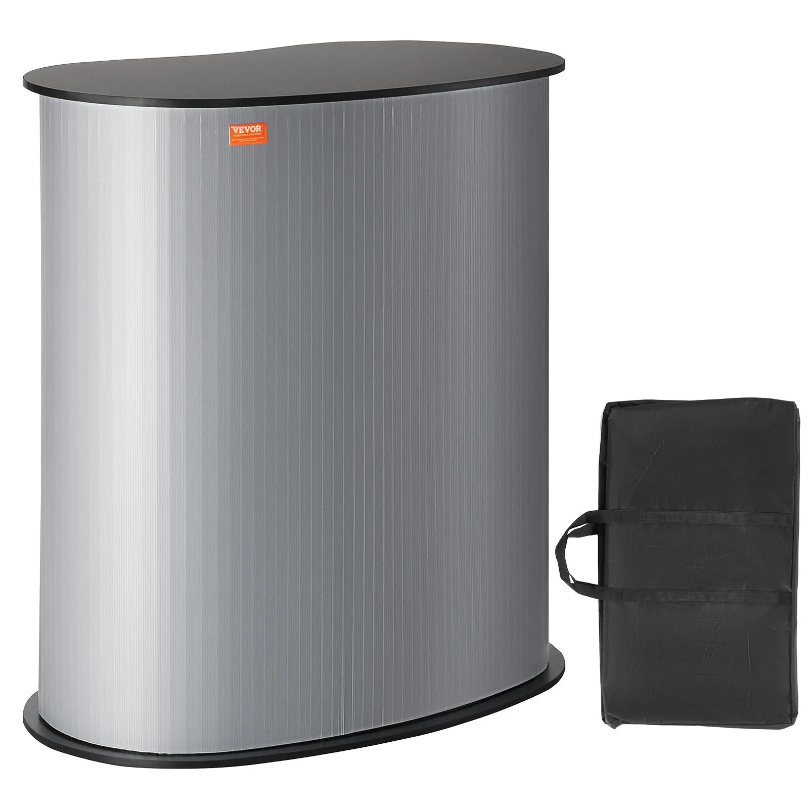 【Summerfinds】VEVOR Portable Tradeshow Podium Table, 35.43" x 19.29" x 37.01", Display Exhibition Counter Stand Booth Fair with Wall, Foldable Retail Bar Table Podium Counter with Carrying Bag