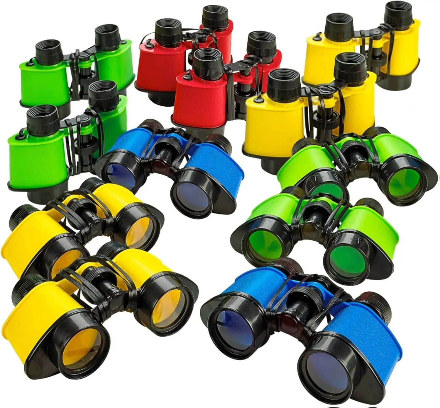 Kids Toy Binoculars with Neck Strap - 12 Pack - Bird Watching & Safari Jungle Pretend Play Binocular Set - Explorers Gifts & Learning Novelty - Educational Adventure for 3-12 Years Boys Girls