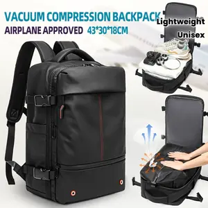 New Vacuum Compression Backpack with Air Pump Set, Approved by Airlines, Unisex Travel Shoulder Bag for Men & Women